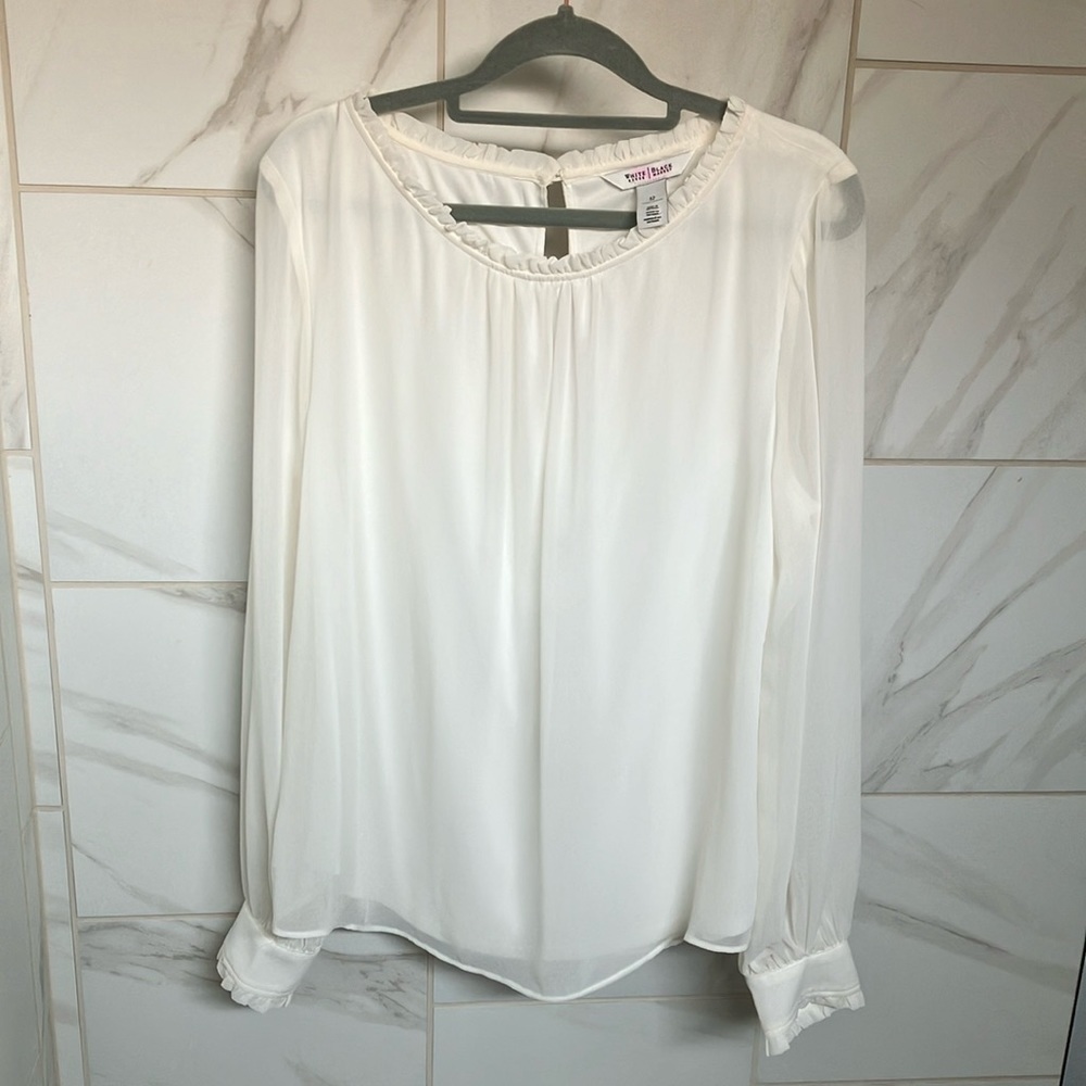 White House black market size 12 long sleeve ruffle cuff NWT
